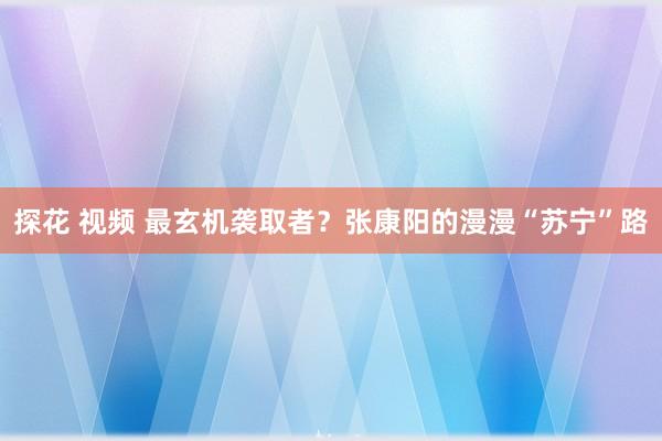 探花 视频 最玄机袭取者？张康阳的漫漫“苏宁”路